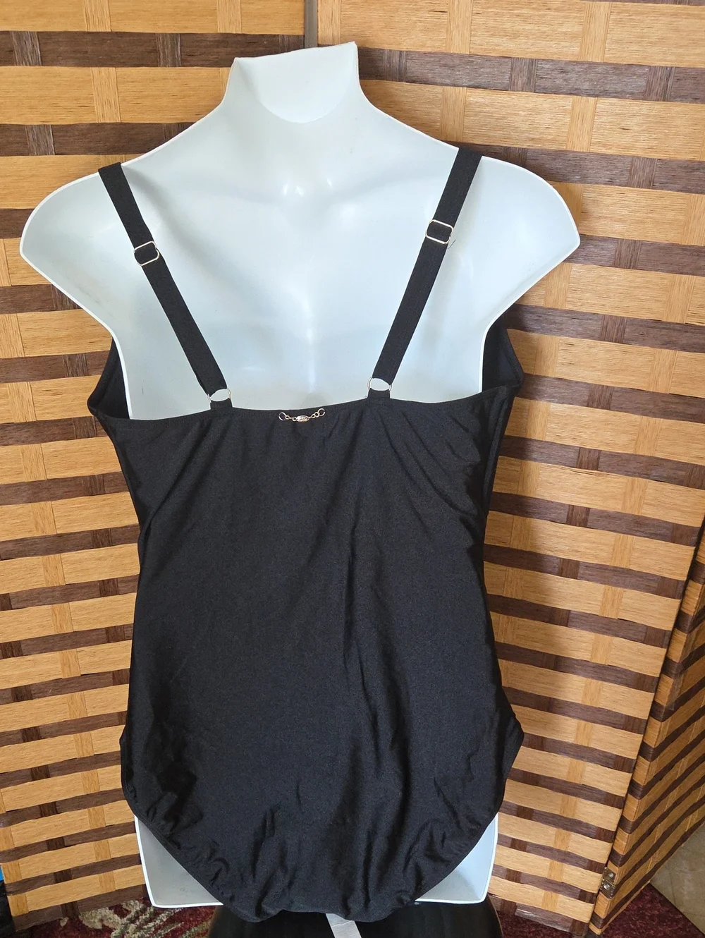 NWT! Betsey Johnson Black Bandeau Ruched One-Piece Swimsuit